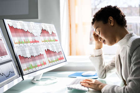 Trader Stock Loss And Decrease. Financial Insolvency