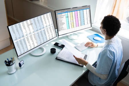 Medical Coding Bill And Billing Codes Spreadsheetsの写真素材