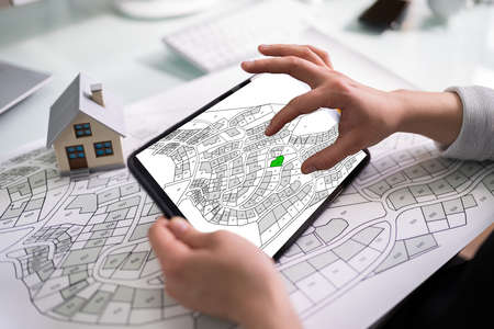 Cadastre Land Development Map And Developer Plotの写真素材