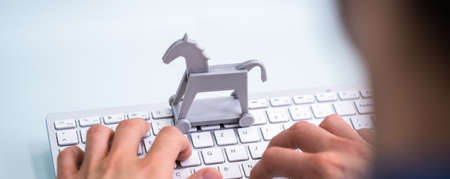 Trojan Horse Computer Virus Crime Attack. Cyber Technology