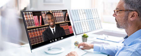 Lawyer Or Attorney Legal Videoconference Or Video Call
