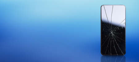 Cracked Phone Screen Repair. Broken Smartphone Accidentの写真素材
