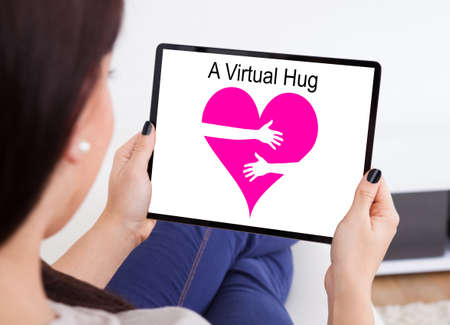 Virtual Internet Hug Message. Support And Care