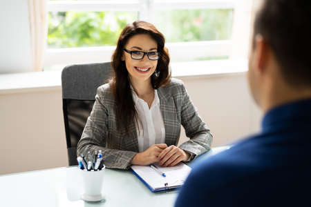 Job Interview With Employment Consultant Woman. Law Officeの写真素材