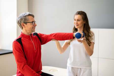 Physical Therapy And Rehabilitation For Senior Rehabの写真素材