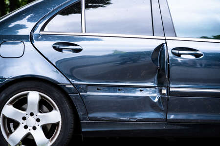 Car Breakdown And Repair Insurance. Broken Vehicle After Accident And Crashの写真素材