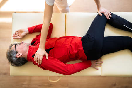 Chiropractor Therapist Doing Physio Shiatsu Sports Massage