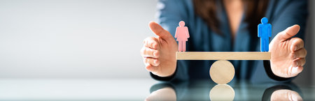 Equal Gender Balance And Parity. Job Pay Equalityの写真素材
