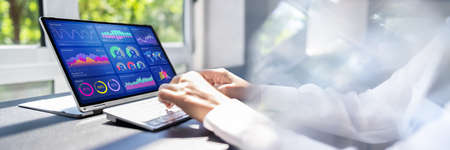 KPI Dashboard Data Analytics On Business Laptop