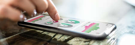 Predictive Business KPI Data Technology Dashboard On Smartphone