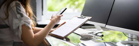 Invoice Document OCR. Taking Photo With Mobile Phone
