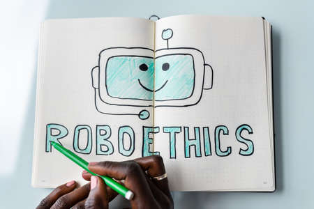 Roboethincs And Artificial Intelligence Concept. AI Lawの写真素材