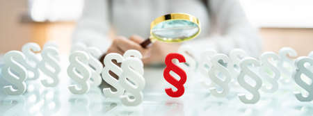 Lawyer Or Advocate Scrutiny And Justice. Paragraph Symbol
