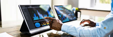 African Advisor Using KPI Dashboard With Financial Analytics Graphs