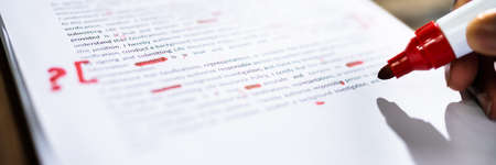 Book Script Edit And Paper Text Proofreadingの写真素材