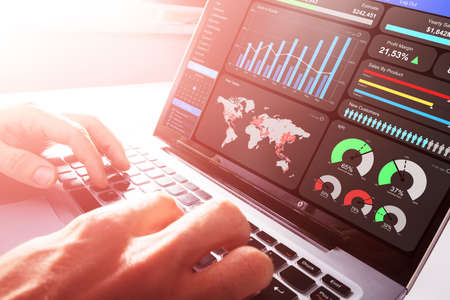 KPI Dashboard Data Analytics On Business Computer