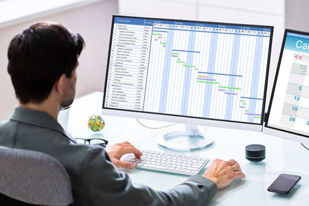 Calendar Schedule On Compute Computers. Employee Reports
