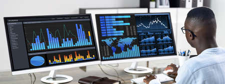 African Advisor Using KPI Dashboard With Financial Analytics Graphs