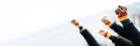 Diverse Group Of People Fight For LGBTQ Rightsの写真素材
