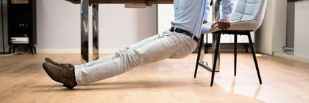 Triceps Dip Exercise Workout Using Office Chair
