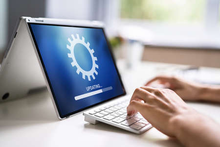 Business Computer Online Update. Software Upgrade Progressの写真素材