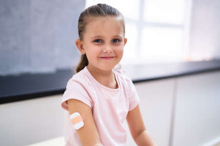 Kid Virus Vaccine Injection. Child Immunizationの写真素材