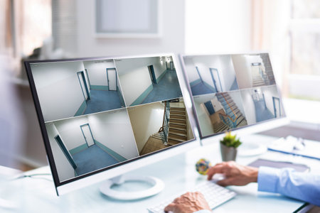 Business CCTV Camera Video Monitoring And Securityの写真素材