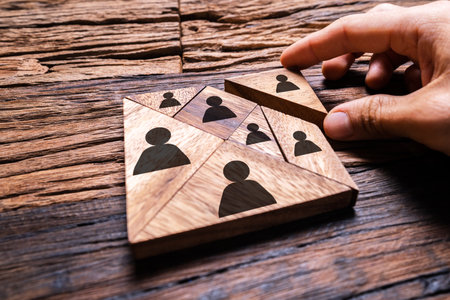 HR Manager Recruiting Talent. Hand And Puzzleの写真素材