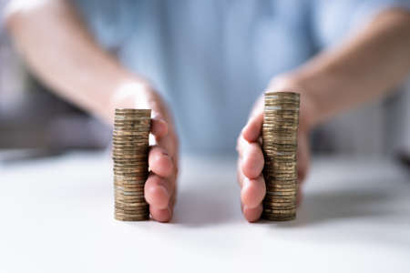 Separating Money Stack In Divorce. Saving Income