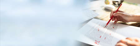 Script Grammar And Spelling Edit. Book Text Proofreadingの写真素材