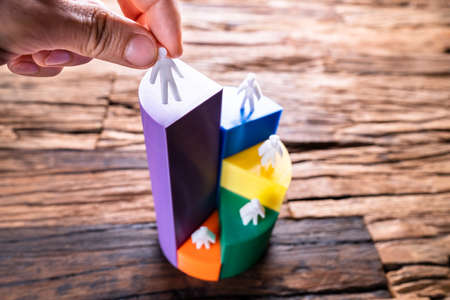 3D Market Chart Segment Diagram. Placing Human On Graphの写真素材