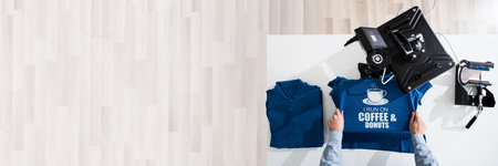 Heat Press Machine. Tshirt Logo Print Workshopの写真素材