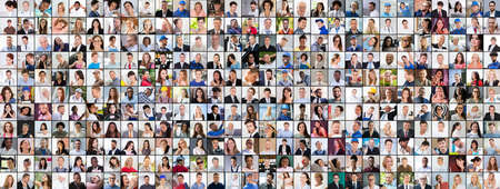 People Face Headshots. Diverse Group Avatars. Online Meetingの写真素材
