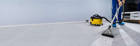 Professional Carpet Cleaning And Washing Service Using Machineの写真素材