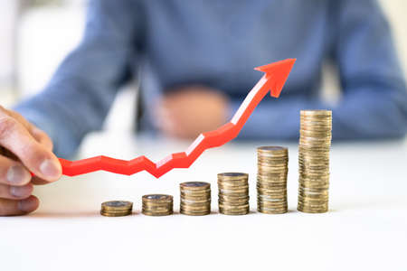 Insurance Business Growth Concept. Invested Money Increaseの写真素材