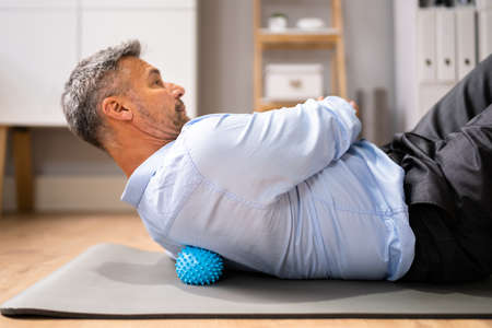Back Trigger Point Massage Using Spiky Ball Myofascial Release