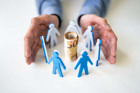 Philanthropy And Business Crowdfunding. Protecting And Savingの写真素材