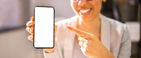 African American Women With Mobile Phone In Hand
