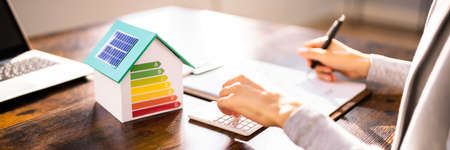 Energy Efficient House Calculator. Insulation Rate Auditの写真素材