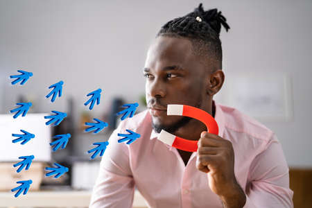 Attract Leads And Customers With Magnet. Capture Business Concept