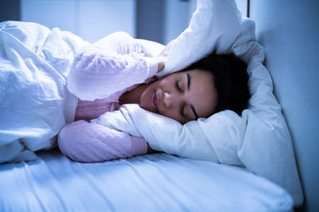Sleepless African Woman With Headache Problems. Bad Sleep