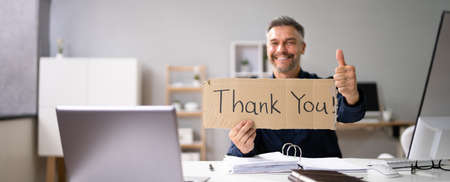 Thank You Corporate Job Appreciation Sign. Grateful Business Manの写真素材