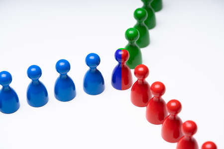 Pawns Teams Merge And Partnership. Business Merger