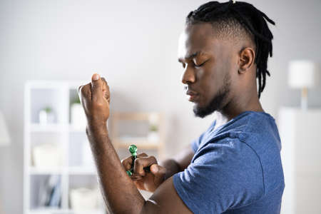 African American Man Chiropractic Neck Massage Therapy