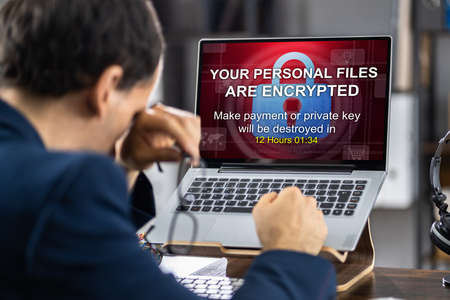 Ransomware Malware Cyber Attack On Business Computer
