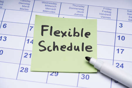 Flexible Work Schedule Concept. Job And Employmentの写真素材