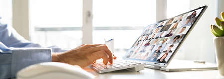 Online Digital HR Video Conference Webinar. Business Callの写真素材