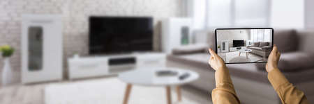 Virtual Real Estate House Video Conference Tourの写真素材