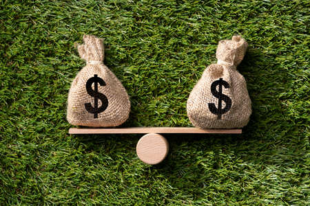 Wealth Balance And Justice. Economic Weighing Scalesの写真素材