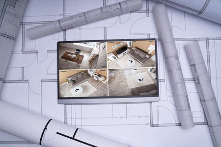 CCTV Surveillance System Security On Tablet Computerの写真素材